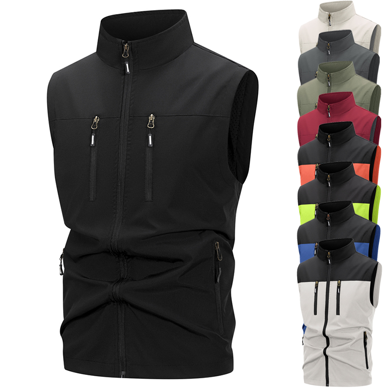 Winter Clothing Matching - Erkek Hafif Softshell Yelek Fermuarlı Cepler