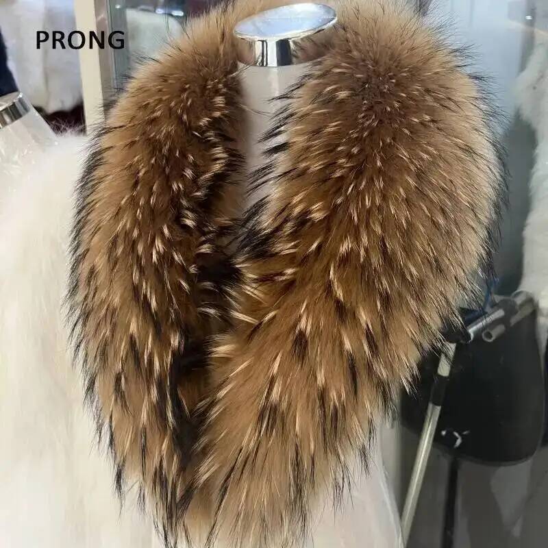 Doğal rakun kürk yaka gerçek k - Winter Clothing Matching incelemesi ve fiyatı