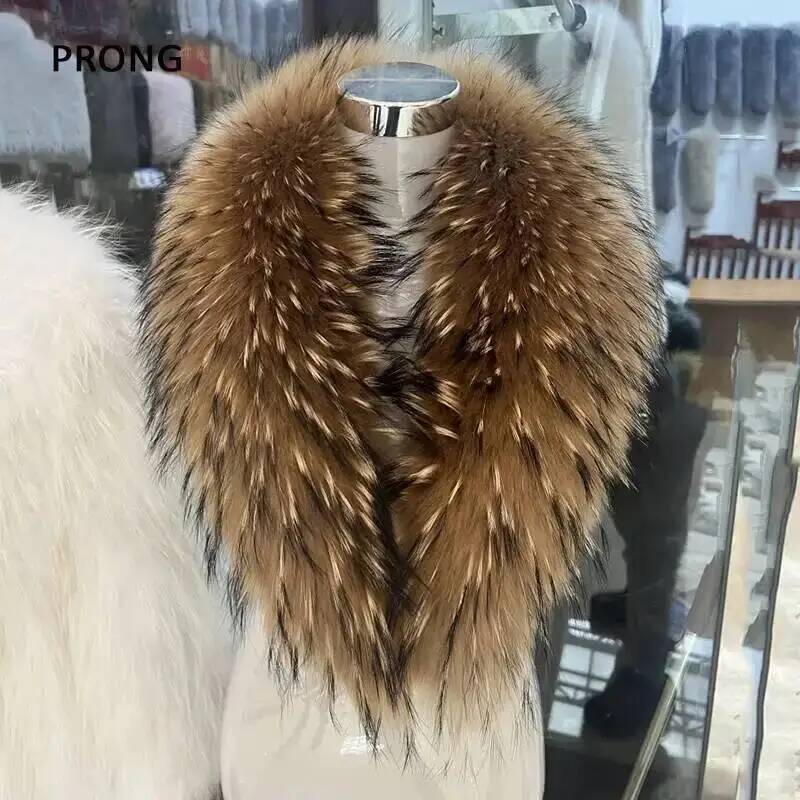 Doğal rakun kürk yaka gerçek k - Winter Clothing Matching incelemesi ve fiyatı