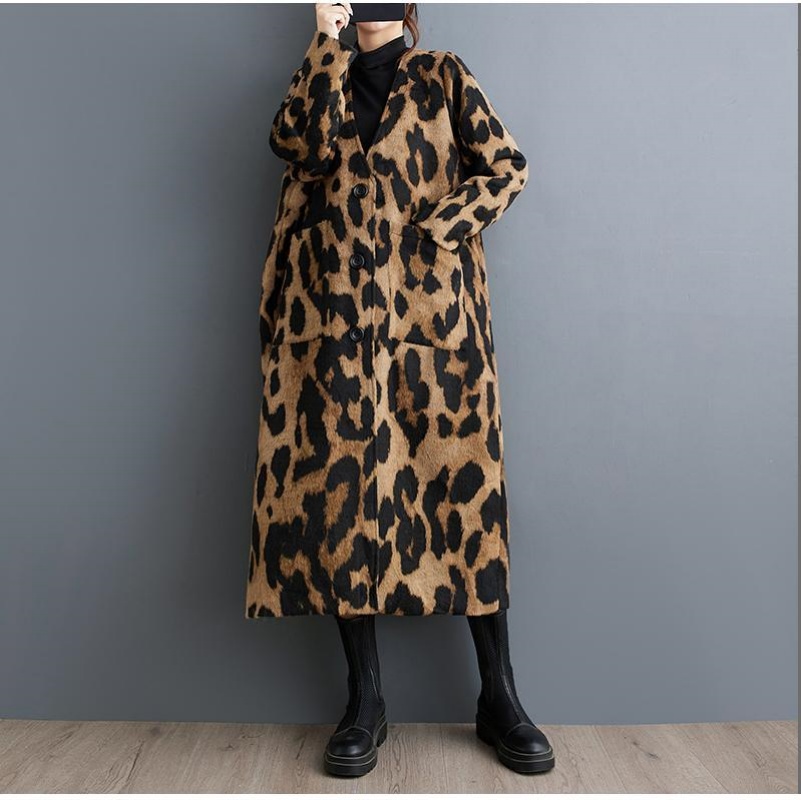 Retro Moda Leopar Baskı Yün Tr - Winter Clothing Layers incelemesi ve fiyatı